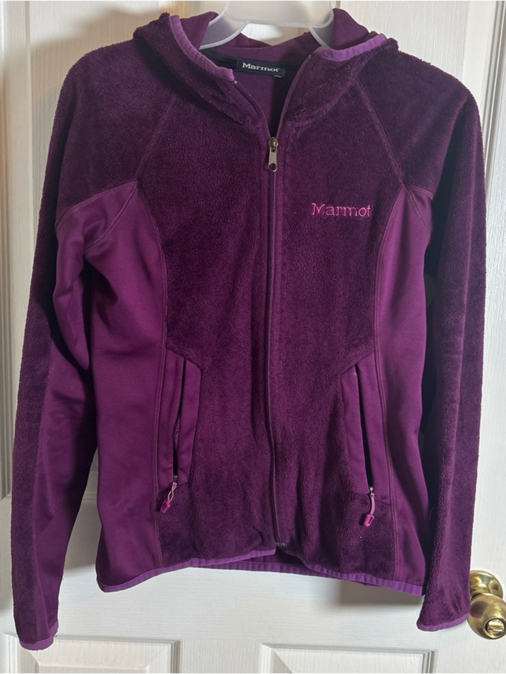 Marmot S Women’s Flair Hoodie Jacket Women's Plush Fleece Jacket Sz XS Purple